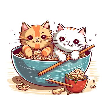 Anime Cats Eating Rames