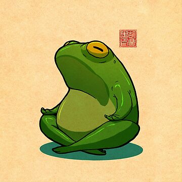 Artwork thumbnail, Yoga Frog Cross Legged Pose by DingHuArt