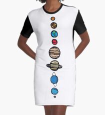 Planeten Farbe T-Shirt Kleid