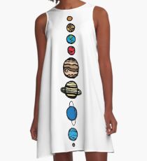 Vestido acampanado Planetas de colores