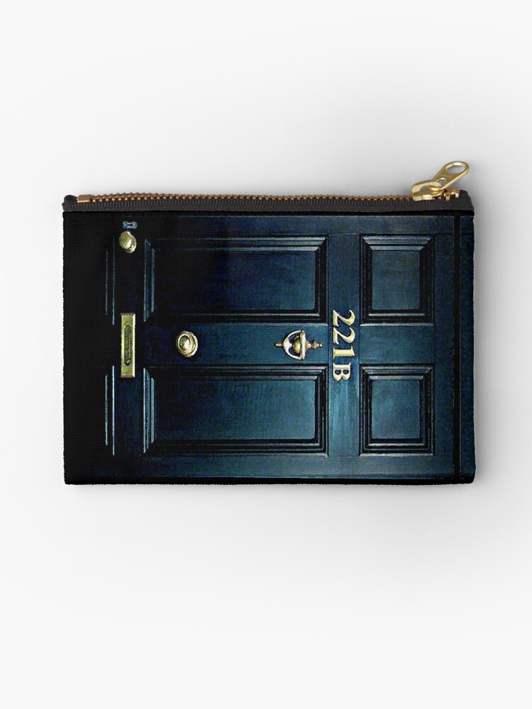 Haunted Blue Door With 221b Number Zipper Pouch By Galih Sanjaya Kusuma Wiwaha