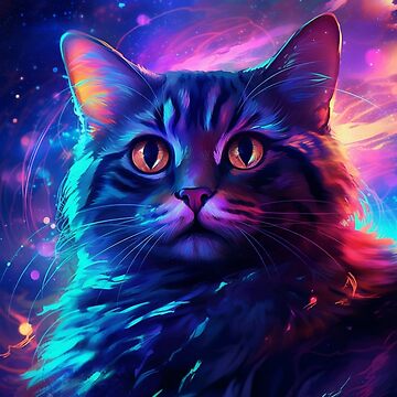 HD wallpaper: cat, neon | Wallpaper Flare
