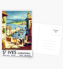 St. Ives, seaside, Cornwall, vintage travel poster Postcards
