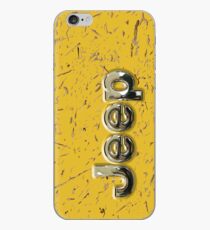 muddy yellow Jeep with chrome typograph iPhone Case