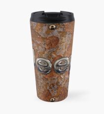 Rustic Jeep with chrome typograph Travel Mug