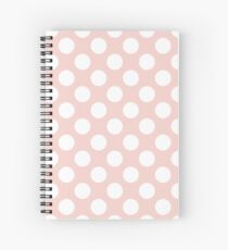 Polka Dots, Spots (Dotted Pattern) - Pink White Spiral Notebook