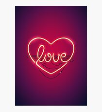 Love Heart Neon Sign Photographic Print