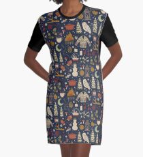 Winter Nights Graphic T-Shirt Dress