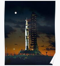 APOLLO 4, Saturn V rocket, used for the American manned lunar landing missions. Poster
