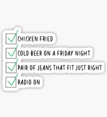 Chicken Fried Checklist Sticker