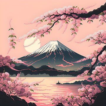 Sakura with the Mountain view in Japan