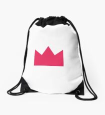 Pink Crown Drawstring Bag