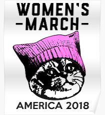 Rosa Pussy-Hut der Frauen März 2018 auf Katze Poster