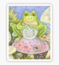 DOILIES MAKE A HOPPY HOME Sticker