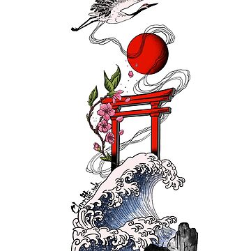 Premium Photo | Torii gate shintoism tshirt tattoo design dark art  illustration isolated on black background