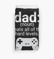 Dad Definition Beats All Hard Levels Funny Gift Duvet Cover