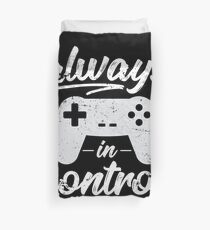 Always In Control Funny Retro Console Gaming Duvet Cover