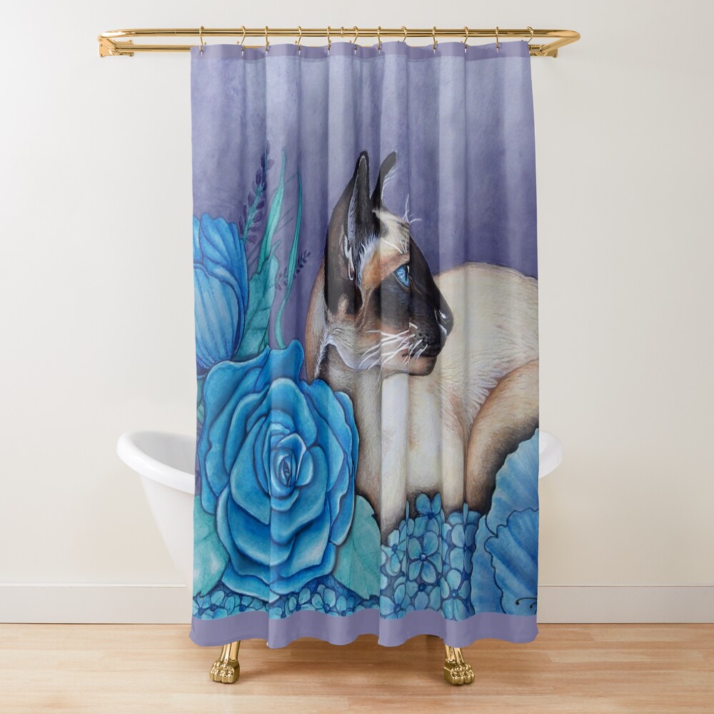 Chocolate Point Siamese Cat Shower Curtain