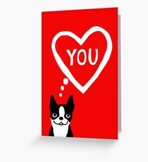 Boston Terrier Valentine Love Card Greeting Card