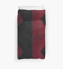 Patchwork Red & Black Leder Effekt Motley mit Diamant Patches 4 Bettbezug