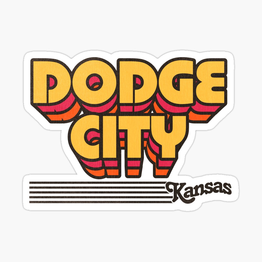 Dodge City, Kansas | Retro Stripes Sticker