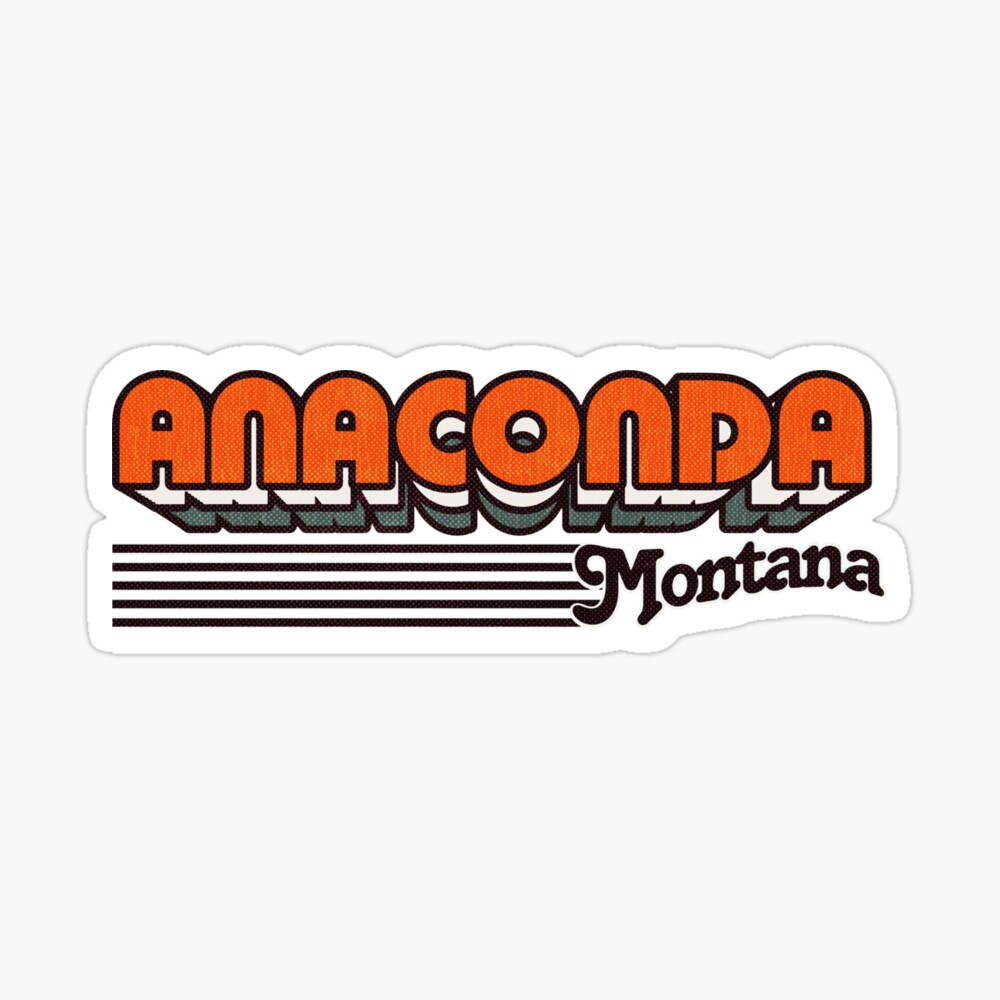 Anaconda, Montana | Retro Stripes Sticker
