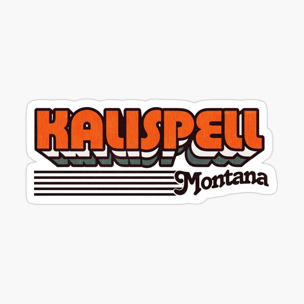 Kalispell, Montana | Retro Stripes Sticker