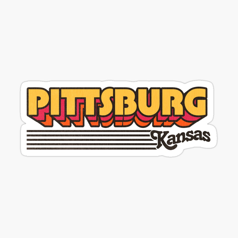 Pittsburg, Kansas | Retro Stripes Sticker