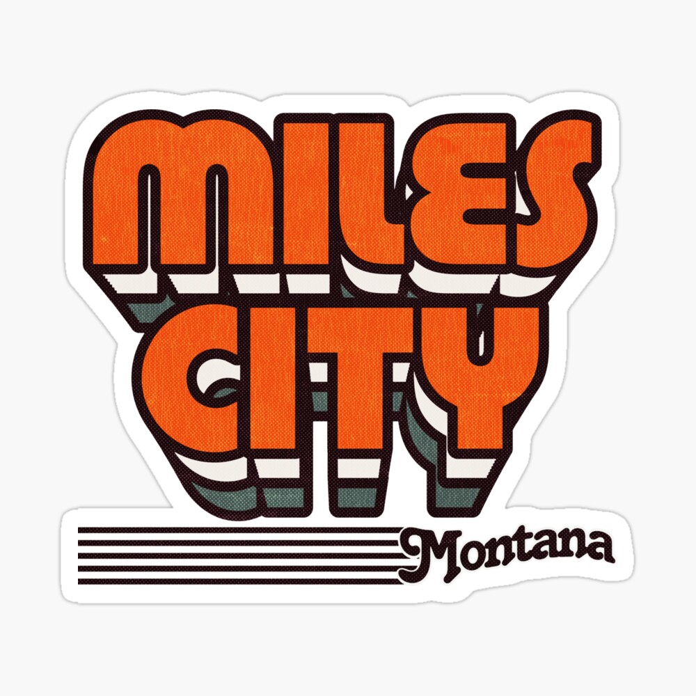 Miles City, Montana | Retro Stripes Sticker