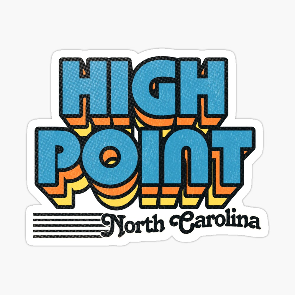 High Point, North Carolina | Retro Stripes Sticker