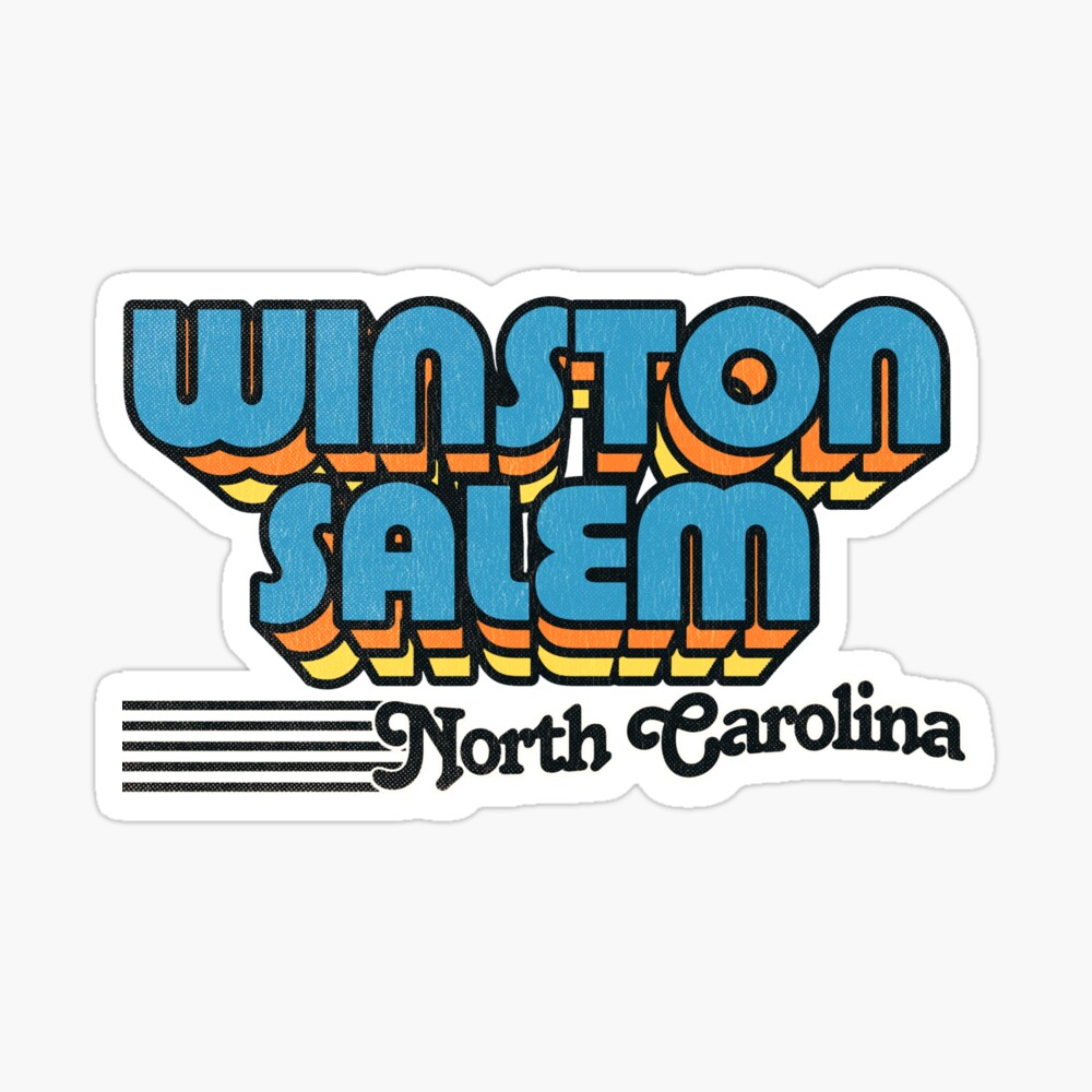 Winston-Salem, North Carolina | Retro Stripes Sticker