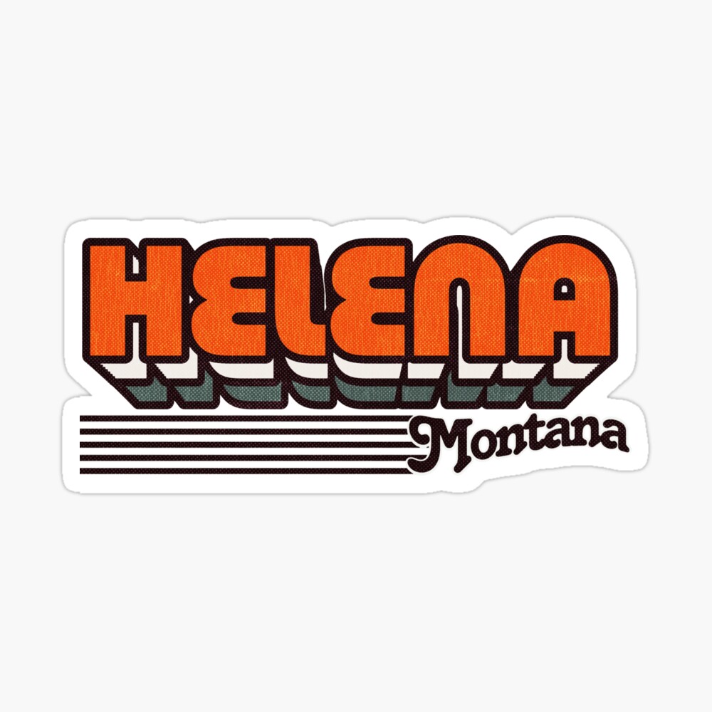 Helena, Montana | Retro Stripes Sticker