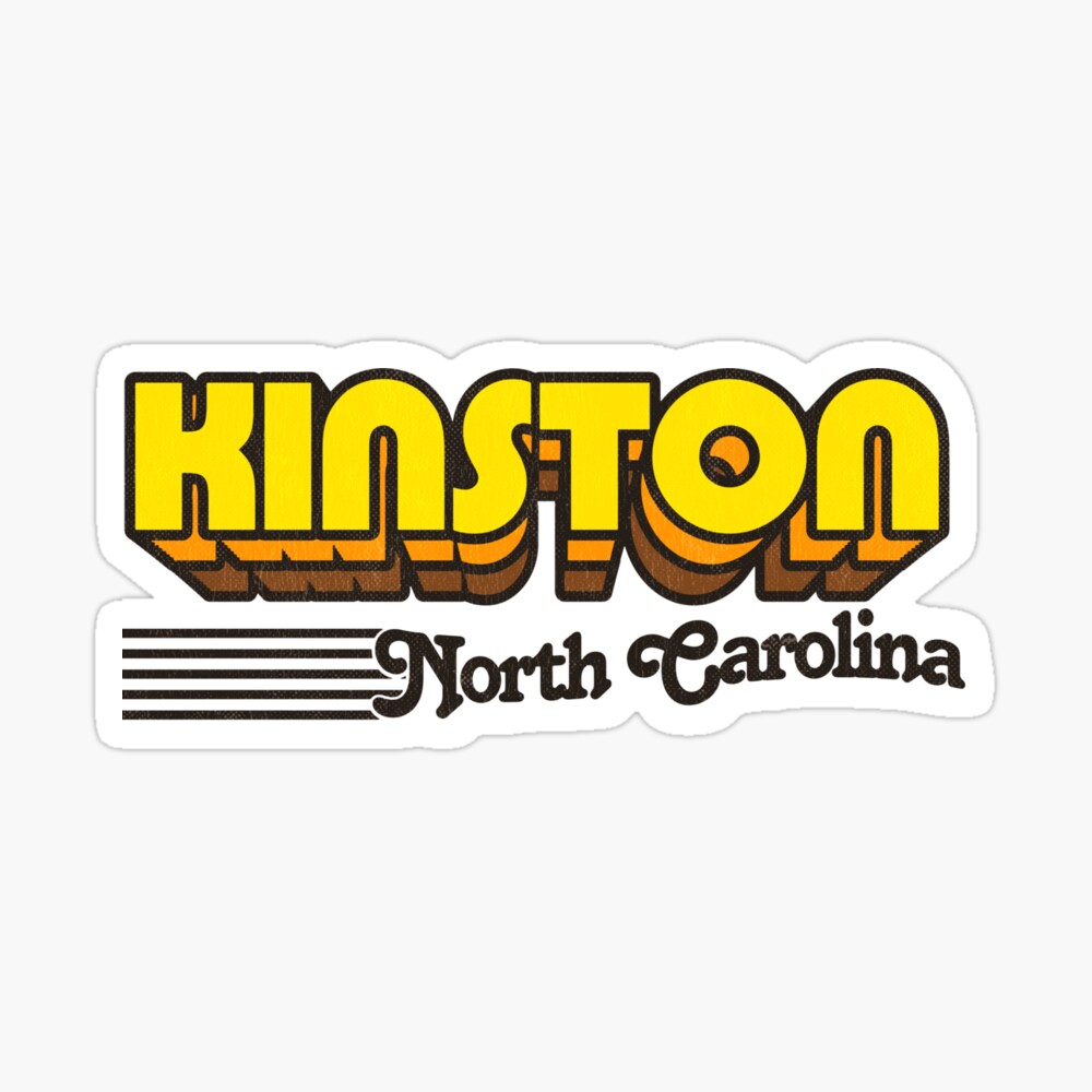 Kinston, North Carolina | Retro Stripes Sticker