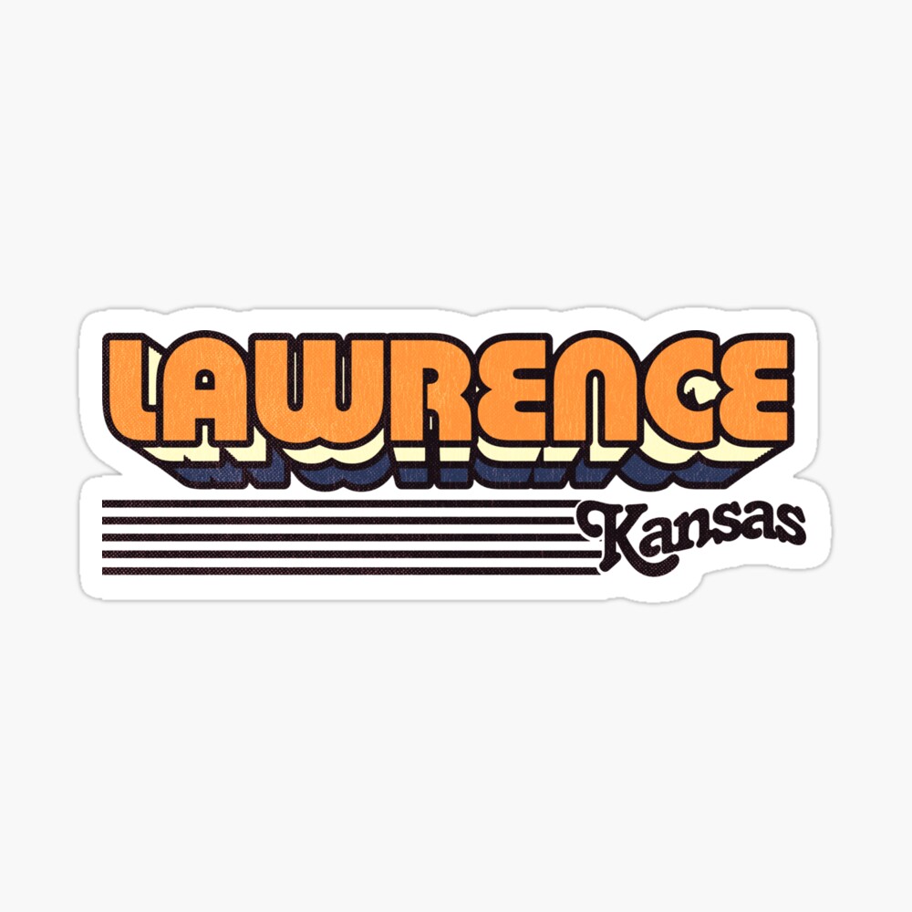 Lawrence, Kansas | Retro Stripes Sticker