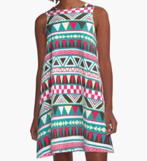 Retro Tribal Pattern A-Line Dress