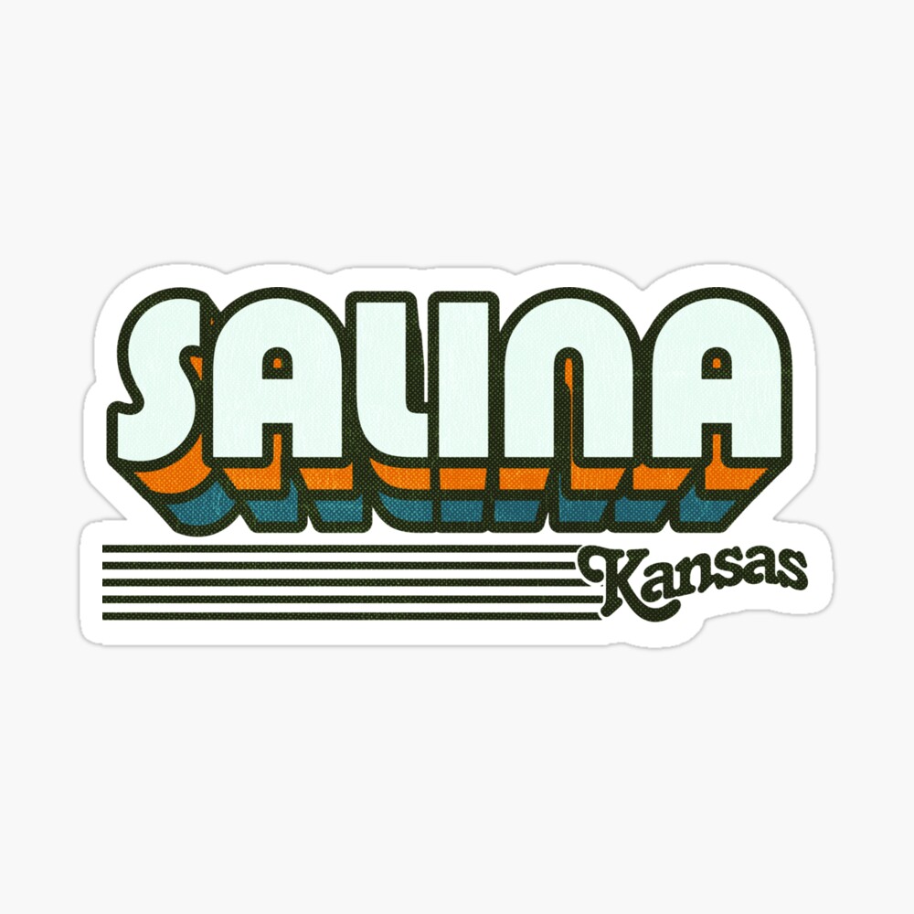 Salina, Kansas | Retro Stripes Sticker