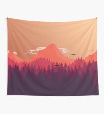 Atmospheric Mountains: Highest Quality Vector! Wall Tapestry