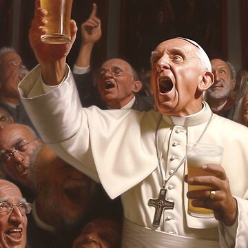 Pope Francis showing holy beer