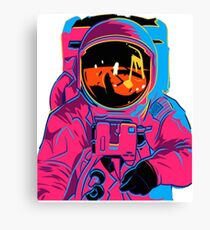 Trippy rainbow Astronaut Canvas Print