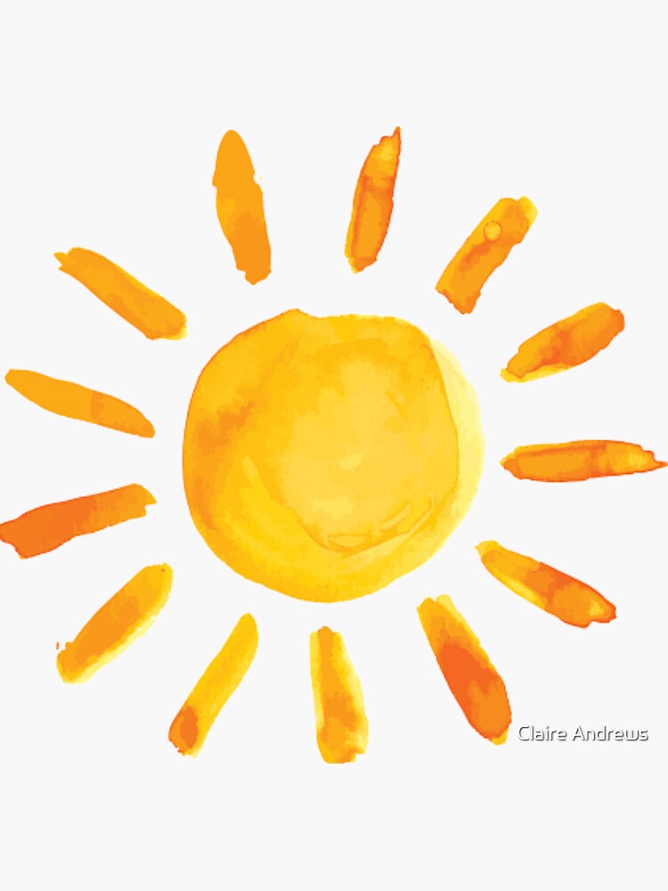 Brushed Watercolor Painted Sun by Claireandrewss