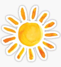 Brushed Watercolor Painted Sun Sticker