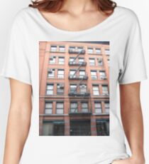 Building, windows, fire escape, floors, conditioners Women's Relaxed Fit T-Shirt