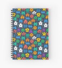 Retro video game monsters pattern Spiral Notebook