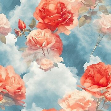 Artwork thumbnail, Classics - Floral Fantasy Pink and Red Roses in soft clouds by futureimaging