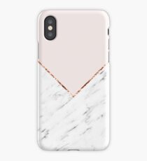 Peony blush geometric marble iPhone Case
