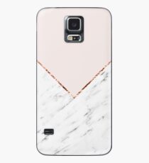 Pfingstrose errötet geometrischen Marmor Hülle & Klebefolie für Samsung Galaxy