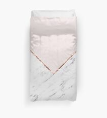 Peony blush geometric marble Duvet Cover
