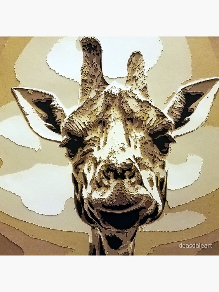 Safari Giraffe Stand Tall Cut Paper Art by deasdaleart