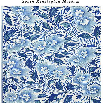 Vintage Chinese Ornament Blue Floral Pattern By Owen Jones