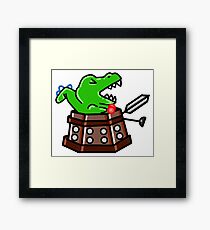 Dinosaur Exterminate! Framed Print
